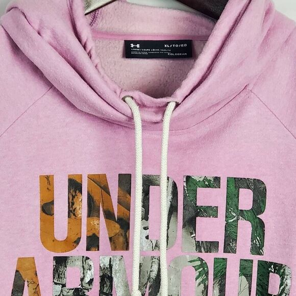 Under Armour UA Favorite Fleece Camo Logo XL Icelandic Rose Light Heather - Picture 6 of 9